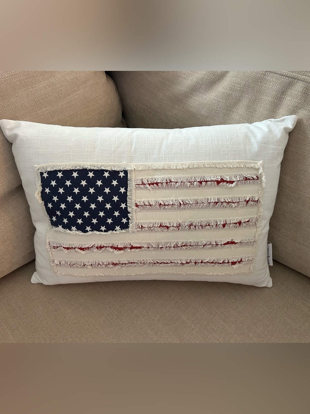 “New”Patriotic American Flag Accent Pillow